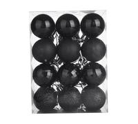 MagiDeal 24x Christmas Balls Tree Baubles Crafts Shatterproof Xmas Decorative Ornaments for Holiday, Wedding, Black