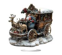 MagiDeal 2D Christmas Santa Decoration,Tabletop Figure Ornament,Desktop Decor,Souvenir Acrylic Decorative Piece for Office Living Room, Style A