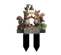 MagiDeal 2D Flat Two Squirrels Welcome to The Garden Stake Decorative 6.5x10inch Accessories Versatile Patio Ornament Yard Decoration