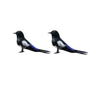 MagiDeal 2pc Artificial Black Magpie Bird Taxidermy home and decor 15cm