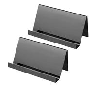 MagiDeal 2Pcs Business Card Holders Stainless Steel Practical for Reception Area Modern , Black Accessories 3.5x2inch Name Card Stand