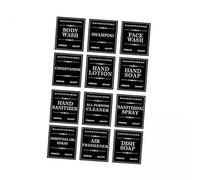 MagiDeal 2x 12 Pieces Bathroom Bottle Labels Shampoo Dispenser Labels 80mm*70mm Self Sticky Body Wash Stickers for Hand Soap Dish Soap