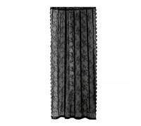 MagiDeal 2x Black Floral Net Curtains Voile Curtains Draperies Lace Curtain Romantic Voile Window Drapes for Yard Decorative