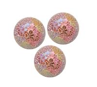 MagiDeal 3 Pieces Mosaic Sphere Balls Decorative Glass Ball Funny Statue Sculpture Desktop Ornament for Coffee Table Garden Fireplace, Style B