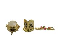 MagiDeal 3x Ark of The Covenant Temple Utensils Metal Jewish Religion Statue Aaron's Sprouted Rod Golden Jar for Table Decorative, 6cm 3.5cm