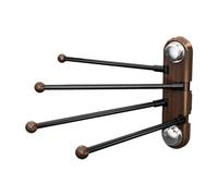 MagiDeal 4 Bar Swivel Towel Rack Suction Cup Home Space Towel Holder Rack for Closets Living Room Bedroom Restroom Office, Black
