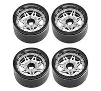 MagiDeal 4Pcs 1/10 RC Crawler Beadlock Wheel Rims RC Car Part 1.9" Direct Replaces Professional Spare Parts Accessory for TF2 SCX10III, Silver