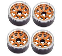 MagiDeal 4Pcs 1/10 RC Crawler Beadlock Wheel Rims RC Car Part 1.9" Durability Accessory Aluminum Alloy for SCX10III D110 SCX10II SCX10, Orange