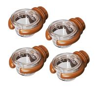 MagiDeal 4Pcs Bird Water Dispenser Garden Decor Multifunctional Sturdy Easy to Clean Transparent Yard Professional Food Bowl Accessory, Brown