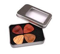 MagiDeal 4pcs Guitar Bass Picks Plectrums with 1pc Iron Box Case Set Musical Instrument Parts