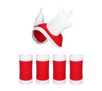 MagiDeal 4Pcs Horse Leg Wraps Horse Christmas Hat Headpiece Leggings Wrap Xmas Hat Fly Leg Boots for Cosplay Livestock Parade Supplies, Length 50cm