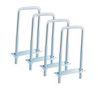 MagiDeal 4Pcs Square U Bolts with Nuts Plate and Washers Right Angle U Shaped Clamp Professional Heavy Duty Galvanized for Maintenance, M10 80x110mm