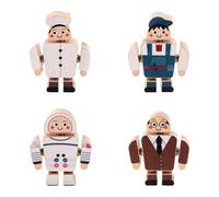 MagiDeal 4Pcs Wooden Snap Building Blocks Fine Motor Skills Educational Reusable Playset Fun Play Learning Toy for Early Learning Kids, Style B