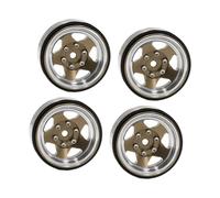 MagiDeal 4x 1.3 Inches Beadlock Wheel Rim Outer Diameter 3.7cm Aluminum Alloy, Brass Width 1.5cm for -18 1: 18 RC Car Sturdy, Bronze Color