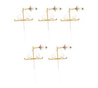MagiDeal 5 Pieces Miniature Wall Lamps 1/87 LED Street Lamp with Warm White Light Unique Mini Wall Sconces for Fairy Garden Decoration, Gold