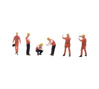 MagiDeal 6Pcs 1:64 Service Technician Model Mini Construction Worker Figure Dioramas Role Character Model for Micro Landscape