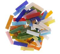 MagiDeal 70 Pieces Rectangle Shape Mixed Color Glass Mosaic Tiles Tessera for Mosaic Making Crafts Supplies 10x40mm