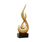 MagiDeal Abstract Fire Statue Modern Art Sculpture Adornment Decorative Desktop Ornament Resin Flame Figurine for Porch Indoor Cabinet, Gold