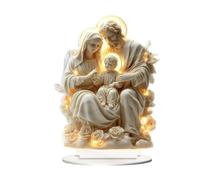 MagiDeal Acrylic Holy Family Ornament with Base 2D Collection, Gift Home Decor, Lightweight Table Centerpiece Desktop Decor for Office, Style B