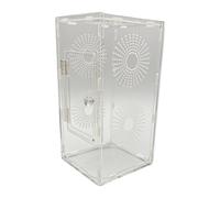 MagiDeal Acrylic Small Reptile Habitat Display Enclosure 360° Clear Multifunctional with Circular Vents Sturdy Ventilated 6x6x12 inch