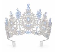 MagiDeal Adjustable Stage Crown Bridal Tiara Rhinestone Headpiece Crystal Alloy Craft With Layered Design And Comfortable Balance, style to 5