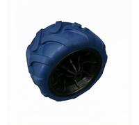 MagiDeal All Terrain Folding Cart Solid Foam Wheel Tire Polyurethane Puncture Resistant Deep Grip Hub Bore 9mm suitable for outdoor beach carts camping wagons, Black Inner, Blue Outer