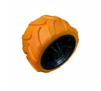 MagiDeal All Terrain Folding Cart Solid Foam Wheel Tire Polyurethane Puncture Resistant Deep Grip Hub Bore 9mm suitable for outdoor beach carts camping wagons, Black Inner, Orange Outer