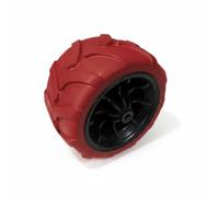 MagiDeal All Terrain Folding Cart Solid Foam Wheel Tire Polyurethane Puncture Resistant Deep Grip Hub Bore 9mm suitable for outdoor beach carts camping wagons, Black Inner, Red Outer