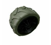 MagiDeal All Terrain Folding Cart Solid Foam Wheel Tire Polyurethane Puncture Resistant Deep Grip Hub Bore 9mm suitable for outdoor beach carts camping wagons, Black Inner, Gray Outer