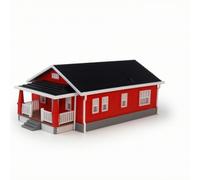 MagiDeal Architectural Miniature House Model Building Diorama Prop Scale Model Home With Classic Brick Facade Sloped Roof And Chimney For shelves office desks, B-style 1 64 Scale Finished Product