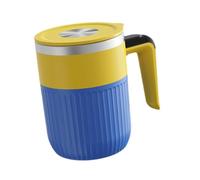 MagiDeal Automatic Stirring Coffee Mug Auto Stirring Mug with Lid Handle Accessory Other Beverage Hiking Travel, Yellow Blue