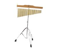 MagiDeal Bar Chime Percussion Instrument Portable with Height Adjustable Stand Single Row Wind Chime Bells for Children Kids Beginners, gold, 36 note