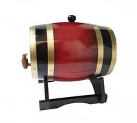 MagiDeal Barrel Spirits Cask Dispenser Keg and Wooden Stand Solid Wood Construction for Aging and Pouring Drinks Suitable for Home bar Kitchen Parties Gift Giving, Wine Red, 5L
