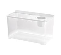 MagiDeal Betta Fish Tank Mini Fish Tank 34x21x20 cm Transparent Amphibian Feeding Box Fish Bowl Reptile Terrarium for Turtle Frog Fish, White