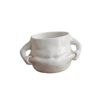 MagiDeal Big Belly Coffee Mug Milk Tea Cup Housewarming Gift with Handles White Novelty Funny for Party Birthday Home