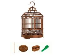 MagiDeal Bird Cage Domed Round Aviary Enclosure Habitat With Cylindrical Body Hanging Hook Removable Base Tray suitable for small, 32.5cm Diameter, 49.5cm Height, Standard Edition