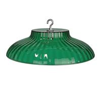 MagiDeal Bird Feeder Dome Canopy Hanging Protector Shelter Deflector With Hook Translucent Ribbed Shell Metal suitable for garden yards patios balconies , Green