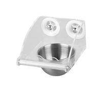 MagiDeal Bird Feeder for Cage Cage Accessory Easy to Install Transparent Parakeet Feeder Food Container for Cockatiel Bird Budgerigars, M