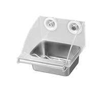 MagiDeal Bird Feeder for Cage Cage Accessory Easy to Install Transparent Parakeet Feeder Food Container for Cockatiel Bird Budgerigars, L