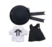 MagiDeal Bjd Doll Clothing Uniform Set Four Matching Accessories Hat Top Shorts Bag Crafted from Cloth Suitable for Home Display and Collectors , Kindergarten Girl Blk