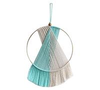 MagiDeal Boho Circular Tassel Tapestry Macrame Wall Hanging Pendant Beautiful Boho Wall Art Decor for Dorm Backdrop Wall Decoration, Blue