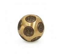MagiDeal Brass Handheld Puzzle Rotating Sphere Ornament Engraved Metal Ball Medallion Panel Collectible Polished Surface With Refined Look Suitable