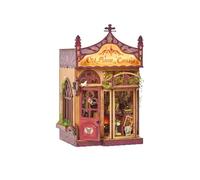 MagiDeal Building Bookend Miniature Bookend Shelf Decor Puzzle Kit With Vintage Cottage Front Touch Activated Light Fireplace Look suitable for reading gift giving