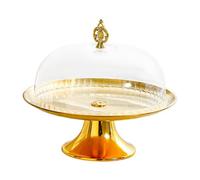 MagiDeal Cake Stand Cake Holder Tray Elegant Multiuse Covered Platter Lidded Serving Tray for Cupcakes Muffins Cookies Kitchen Baking, 26cm