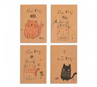 MagiDeal Cartoon Mini Notebook With Paper Cover And Blank Pages For Reminders Suitable For Students Artists, Cute Cat, Cute