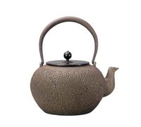 MagiDeal Cast Iron Teapot Kettle Tea Pot with Textured Exterior and Short Spout Body for Loose Leaf Tea and Botanical Infusions, 1600ml, Large Plain Pot, No Coating