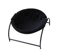 MagiDeal Cat Bed Elevated Cat Hammock Cat Lounger Cat Nest With Stainless Steel Frame And Cradle For Stable Raised Comfort Suitable for indoor cats living room, Black, Winter Cat Bed