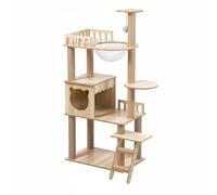 MagiDeal Cat Climbing Structure Condo Scratcher Offering Stacked Perches Cozy Hideaway Clear Pod And Scratch Posts For Indoor Play Suitable for apartment, Wood, Pastoral Villa K9