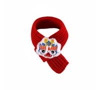 MagiDeal Cat Collar Lion Dance Pet Bib Adjustable Strap Handmade Embroidered Neckwear Soft Milk Knitted Decorative Scarf Suitable for Family Photo Shoots Holiday Gatherings Daily Strolls, Red, S