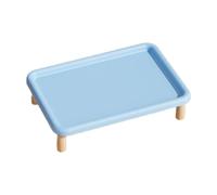 MagiDeal Cat Dispenser Raised Stand Protect Neck Elevated Shelf Wood Leg Cat Dispenser Rack Raised Puppy Feeder Stand, Blue